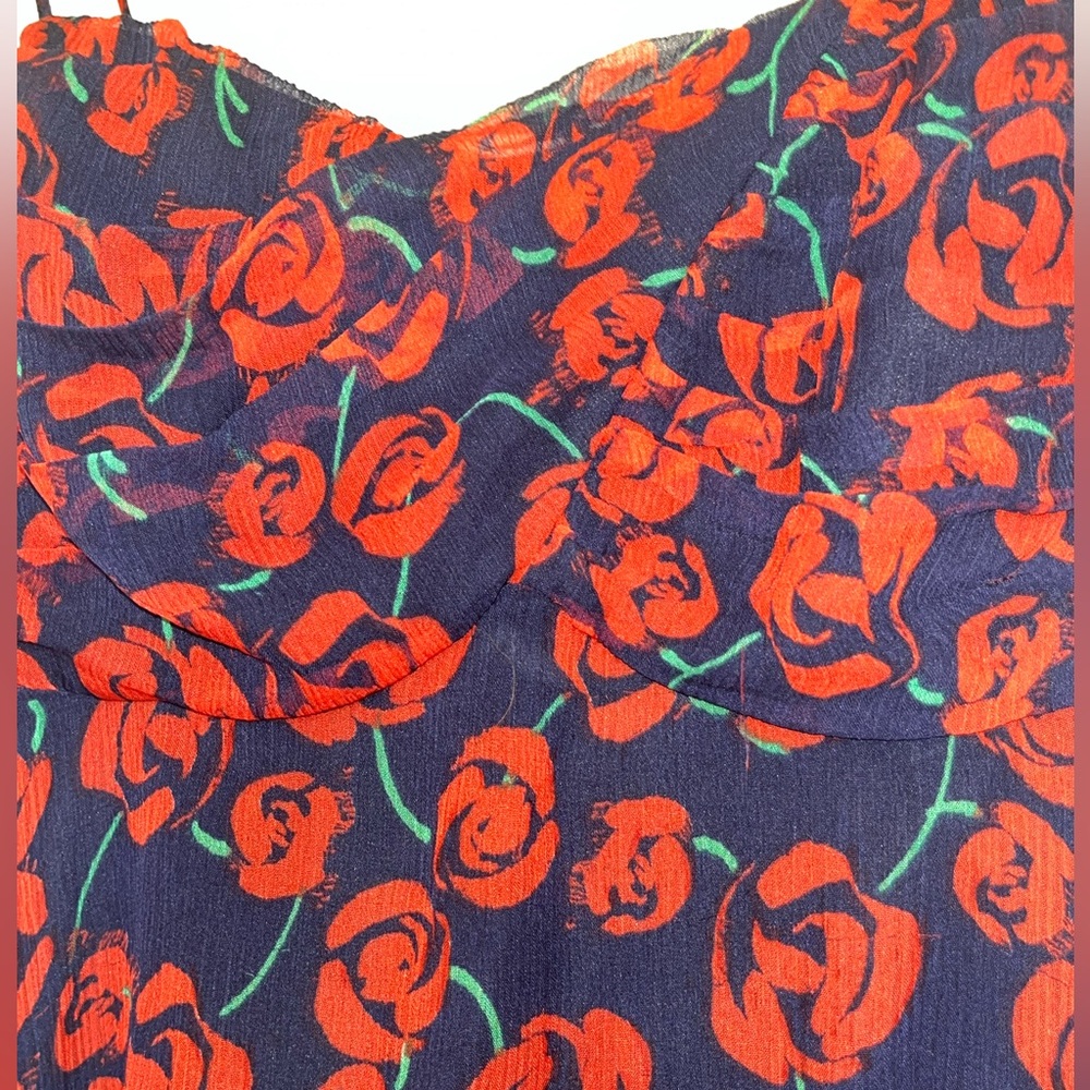 CHARLOTTE RONSON SIZE 0 pre-loved silk rose print mini dress 🌹 - Picture 6 of 6